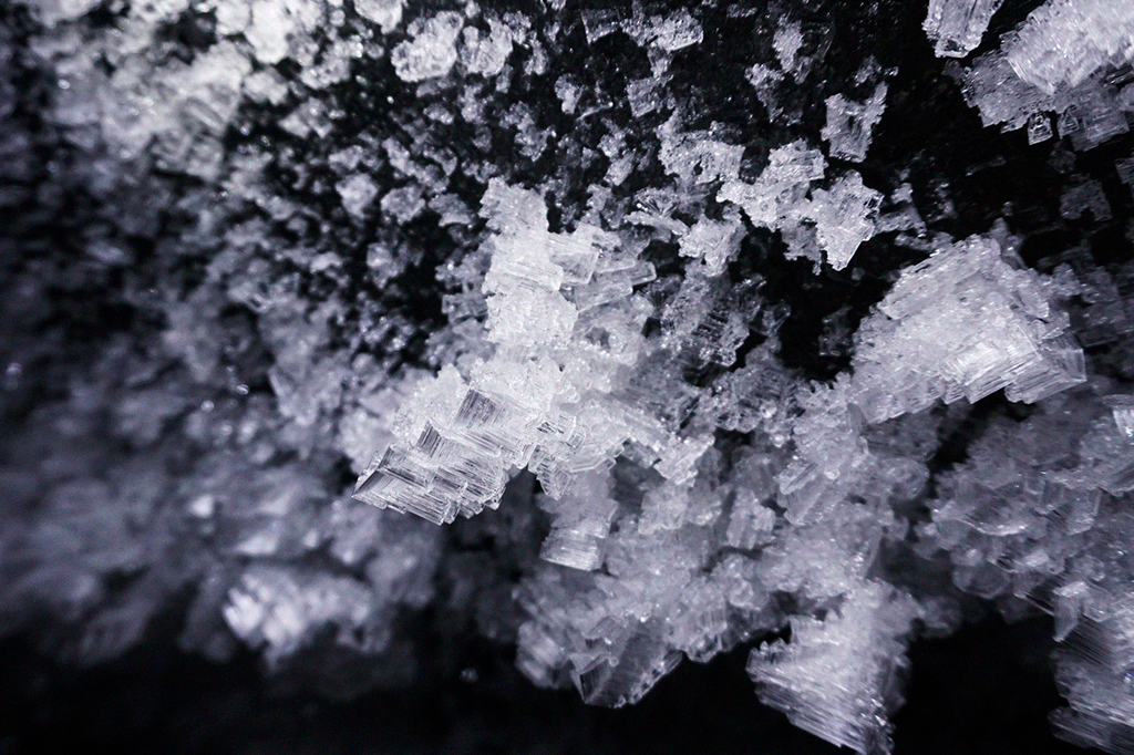 Fotografia macro de gelo congelado