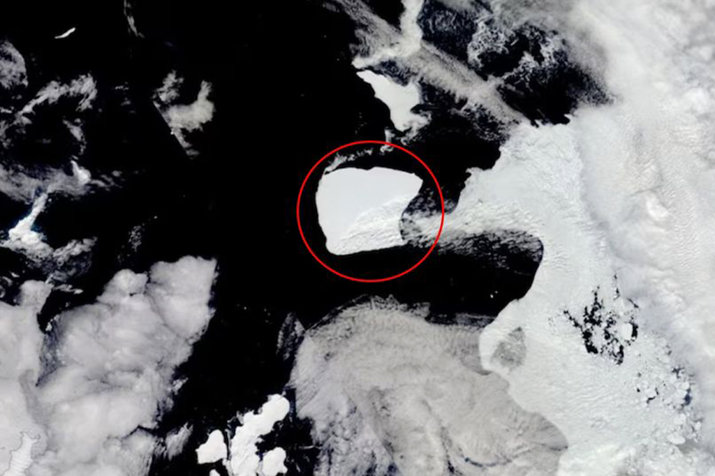 Vista aérea do Iceberg A23a.