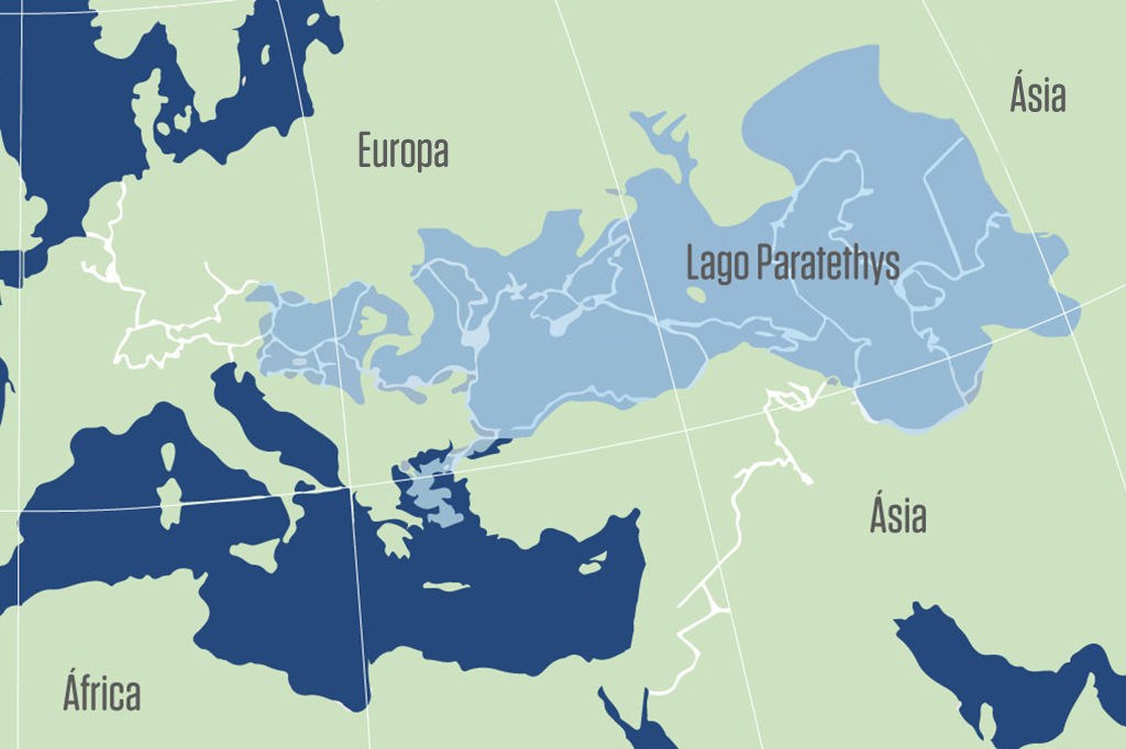 Mapa localização do Lago Parathethys