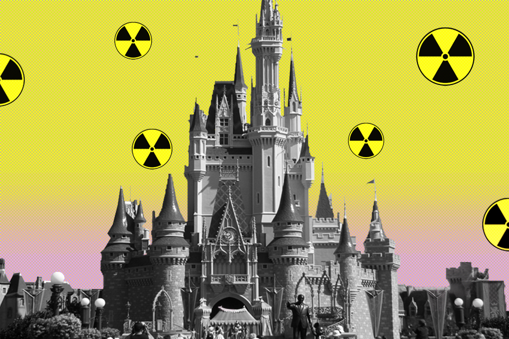 Castelo Disneyland com símbolo de radiação