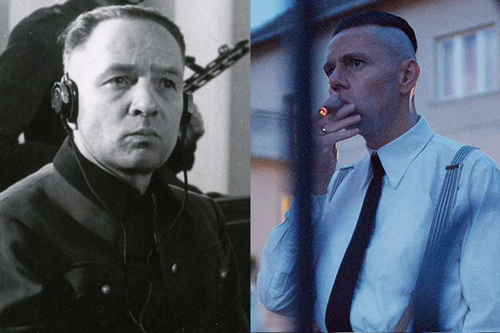 À esquerda, uma fotografia de Rudolf Höss e, à direita, a personagem interpretada por Christian Friedel no filme Zona de Interesse (2023).