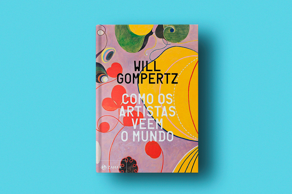 SI_460_Playlist_Como_Artistas_veem_mundo_layout_site Imagem do Livro Como os artistas veem o mundo sob fundo azul.