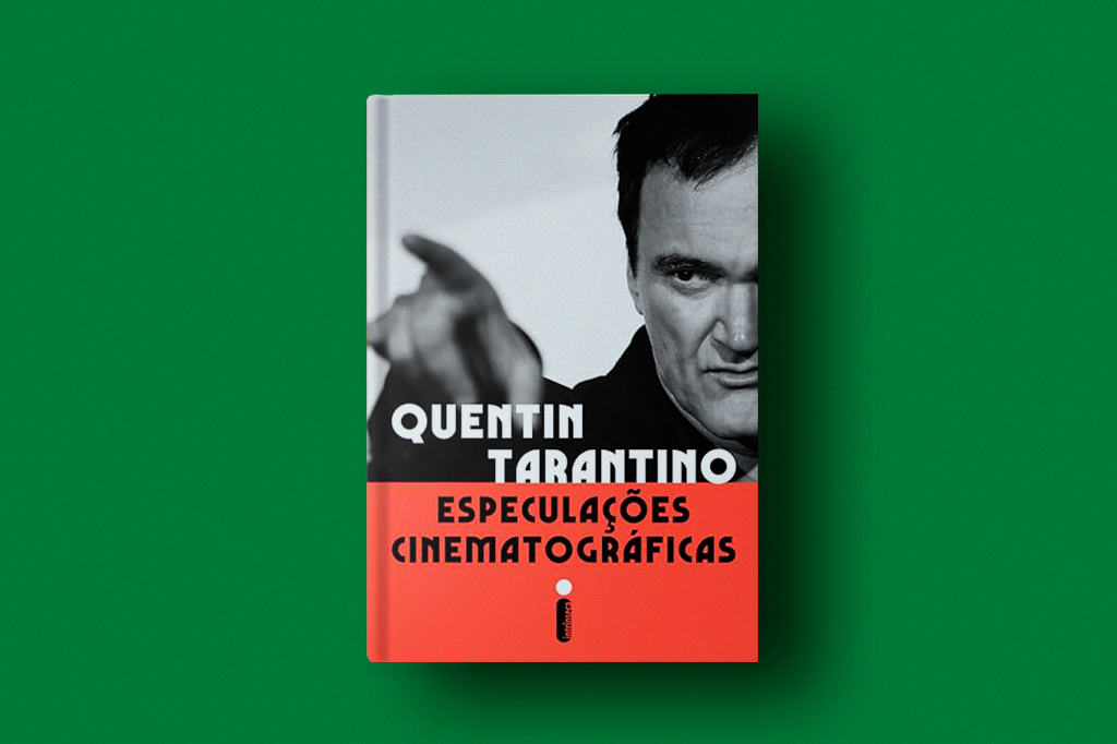 SI_460_Playlist_Especulacoes_Cinematograficas_layout_site Imagem do livro Especulações Cinematográficas sob fundo verde.
