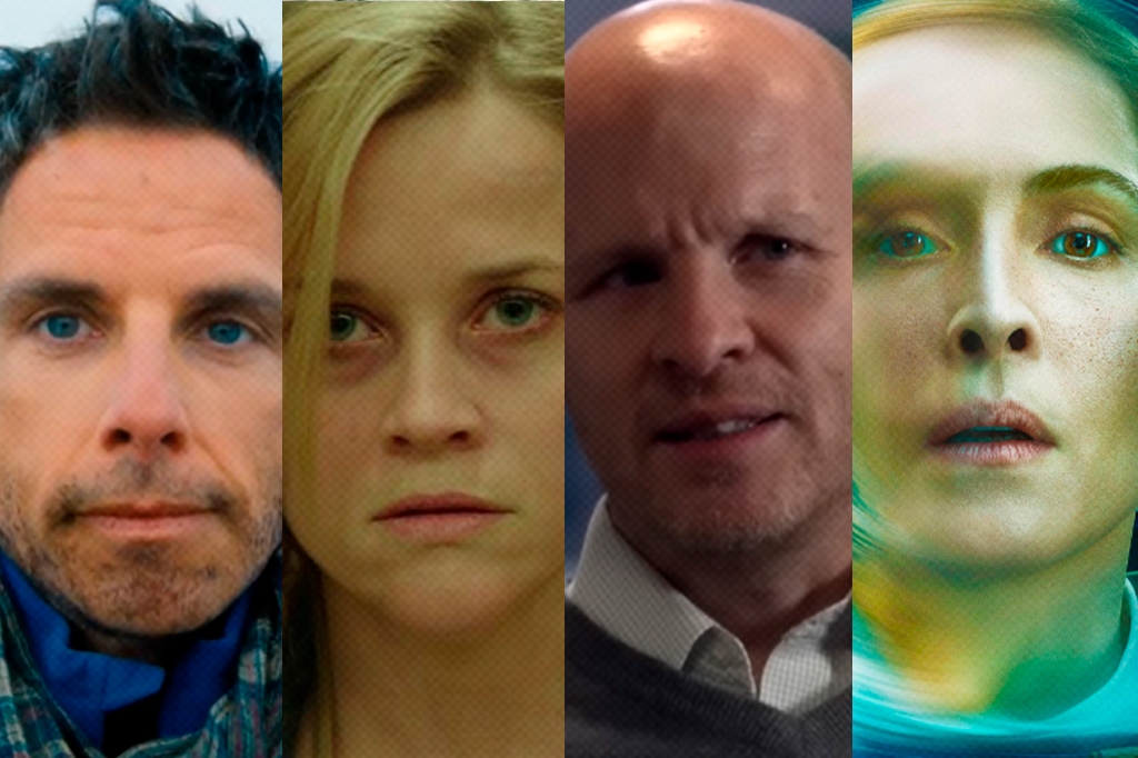 Montagem com cena dos filmes A vida secreta de Walter Mitty (2013); Livre (2014); documentário A Teia de Aranha: o segundo império britânico (2017) e série Constellation (2024).