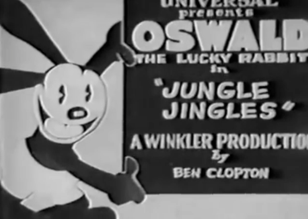 Cena da animação Oswaldo, O coelho Sortudo (1929).