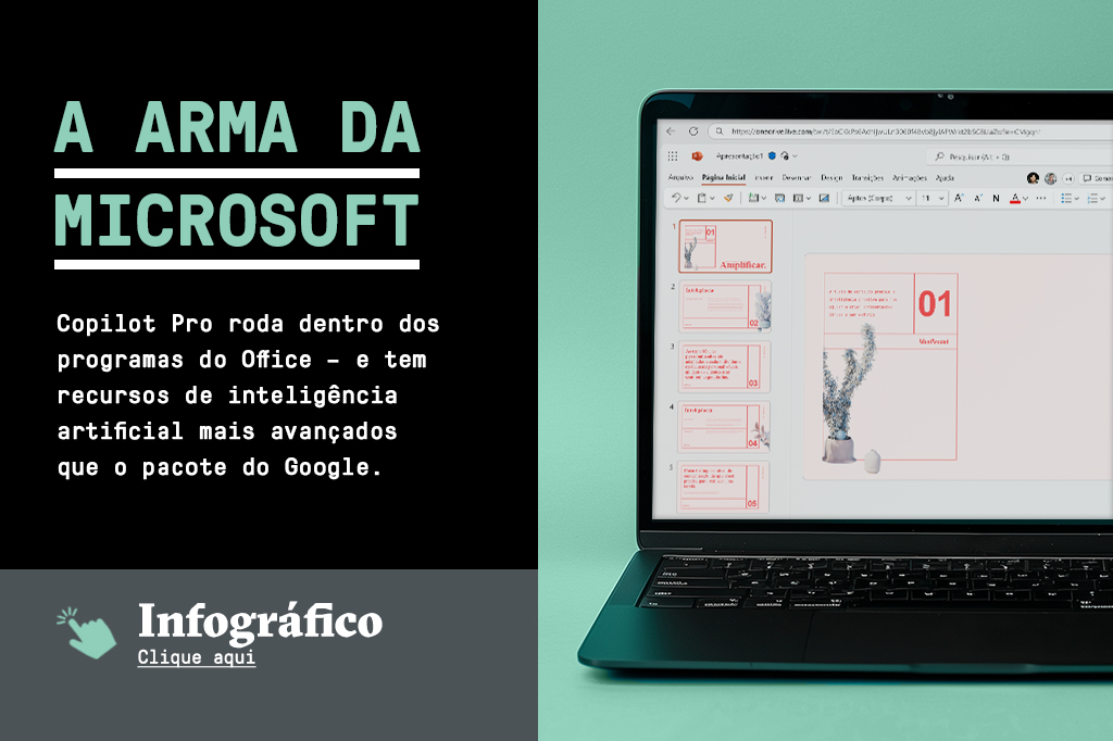 SI_461_IA_site-4 Imagem de um notebook com o Powerpoint aberto na tela, com um box escrito