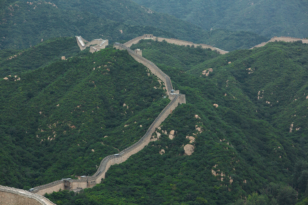 A Grande Muralha da China, numa vista aérea.