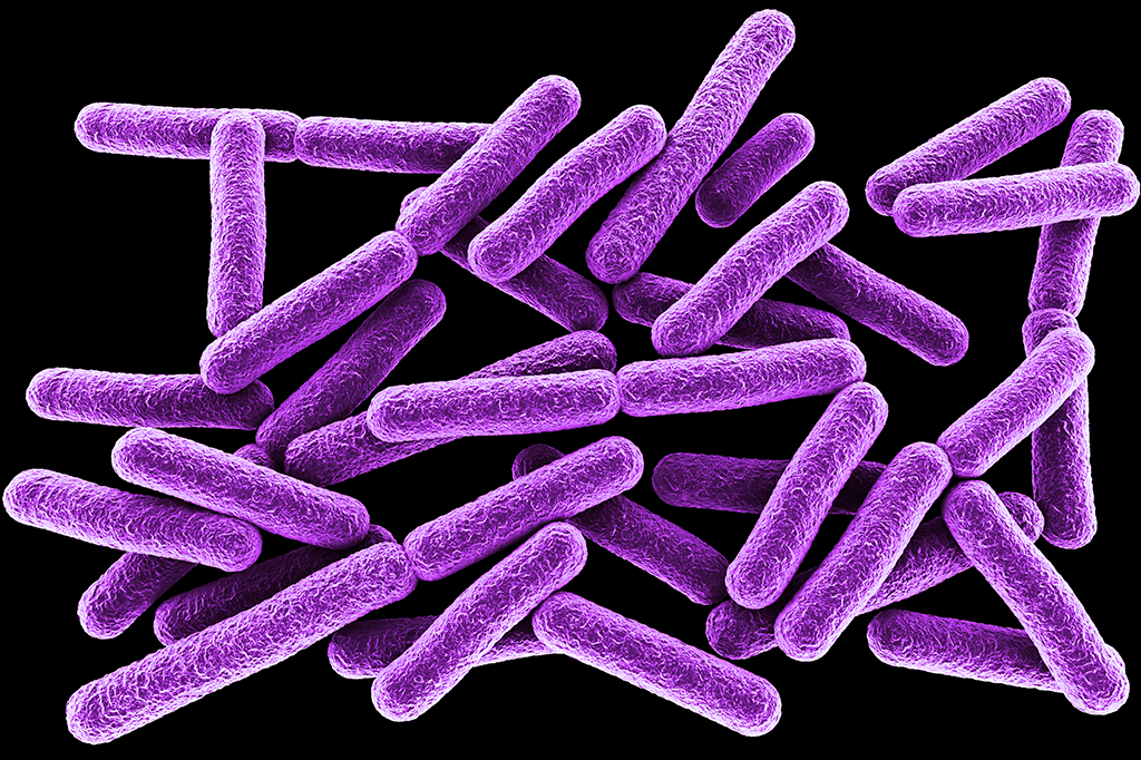 Renderização de bactérias roxas.