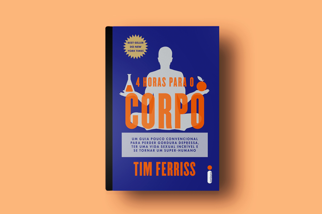 Capa do livro 4 horas para o corpo, em fundo laranja claro.