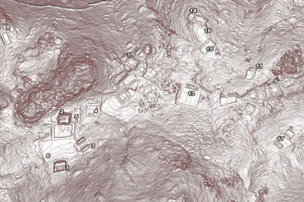 Imagem de lidar mostra um complexo onde os governantes da cidade podem ter vivido e governado.