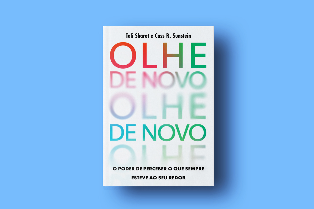 SI_472_Playlist_Olhe_de_novo Capa do livro Olhe de novo, em fundo azul.