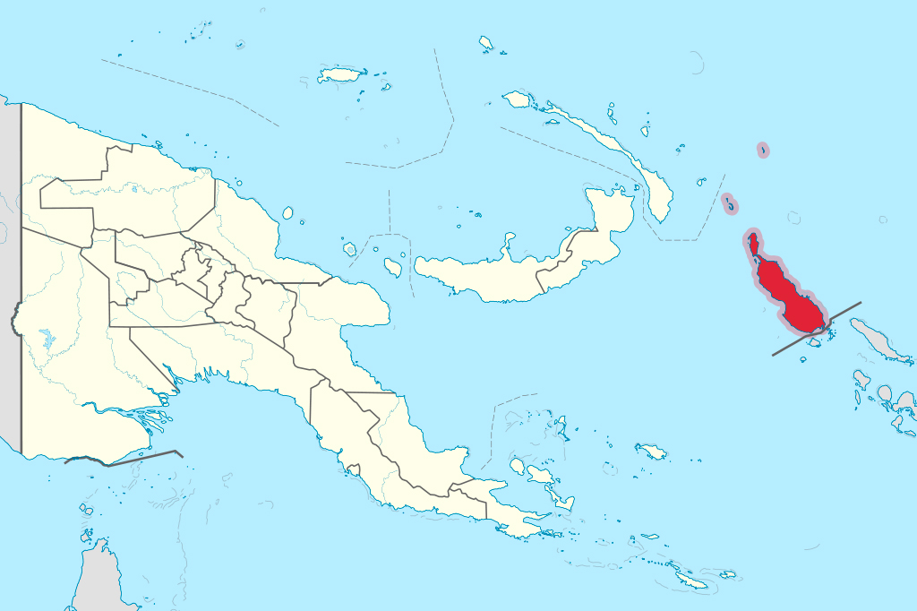 Imagem do mapa mostrando a localização em Papua Nova Guiné.