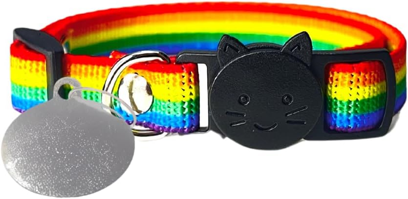 Coleira Gato com Placa de Identificação e Fecho Anti Enforcamento