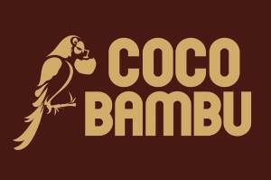 Imagem, em fundo marrom escuro, com o logotipo do restaurante Coco Bambu.