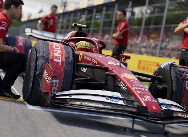 Imagem do carro da Ferrari no jogo da F1 25.