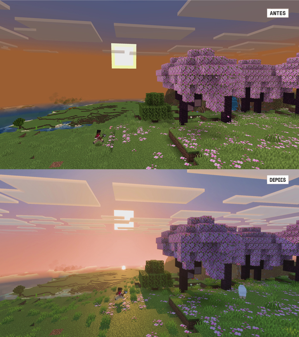 SI_475_Minecraft_3 Imagem do jogo Minecraft original e, abaixo, produzida por IA.
