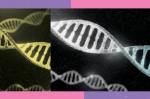 Imagem de uma estrutura de DNA.