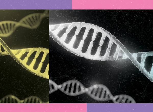 Imagem de uma estrutura de DNA.