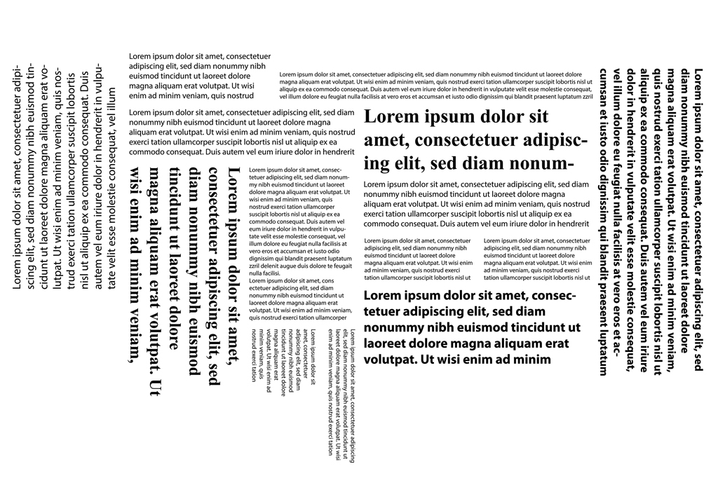 Imagem, em fundo branco, com parágrafos aleatórios do texto latino Lorem Ipsum.