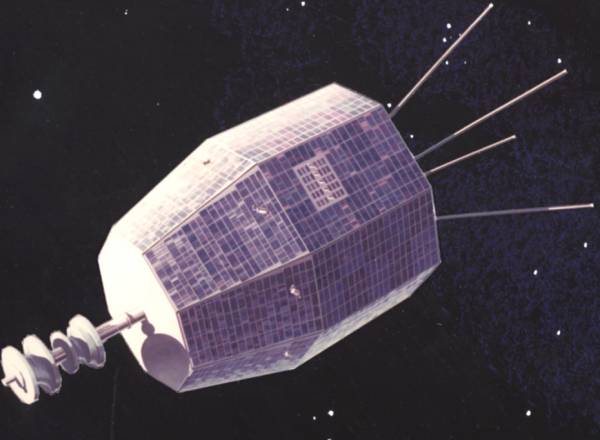 Ilustração de um satélite retransmissor.