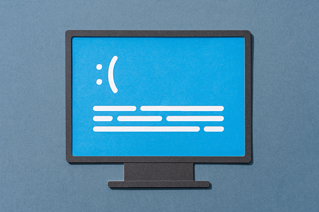 Ilustração da tela azul do Windows.
