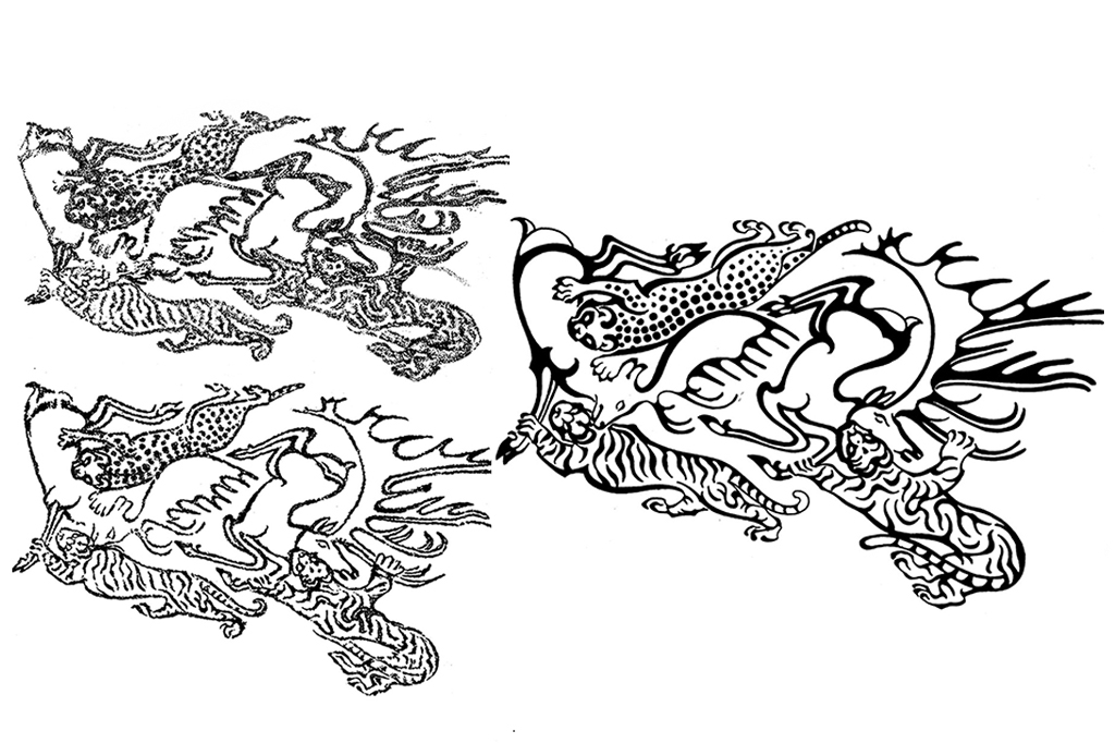 ilustra&ccedil;&atilde;o da restaura&ccedil;&atilde;o das tatuagens.