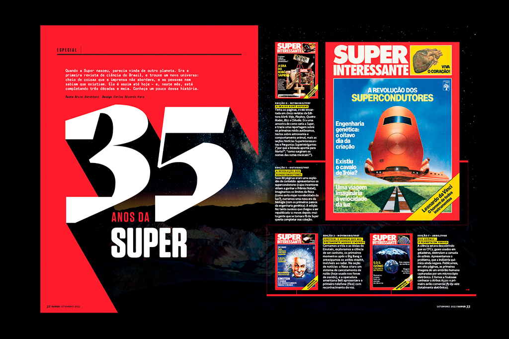 Imagem do abre da p&aacute;gina do infogr&aacute;fico dos 35 anos da Super.