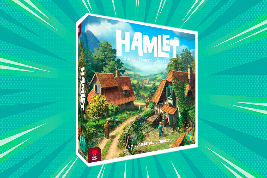 Fotografia do jogo Hamlet, em um fundo verde.