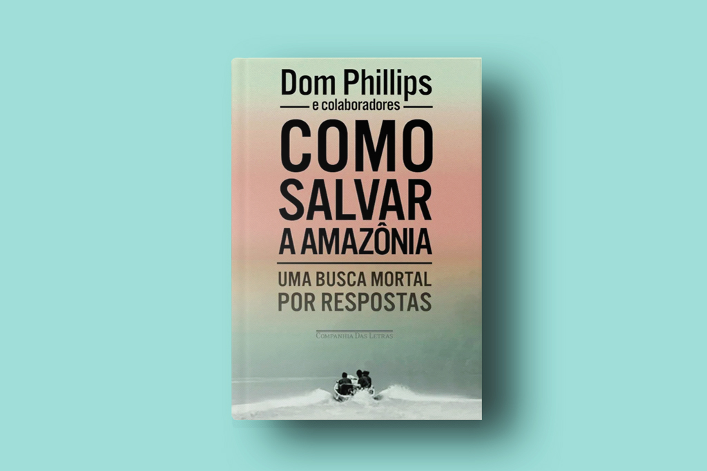 Imagem, em fundo verde &aacute;gua, do livro Como salvar a Amaz&ocirc;nia.