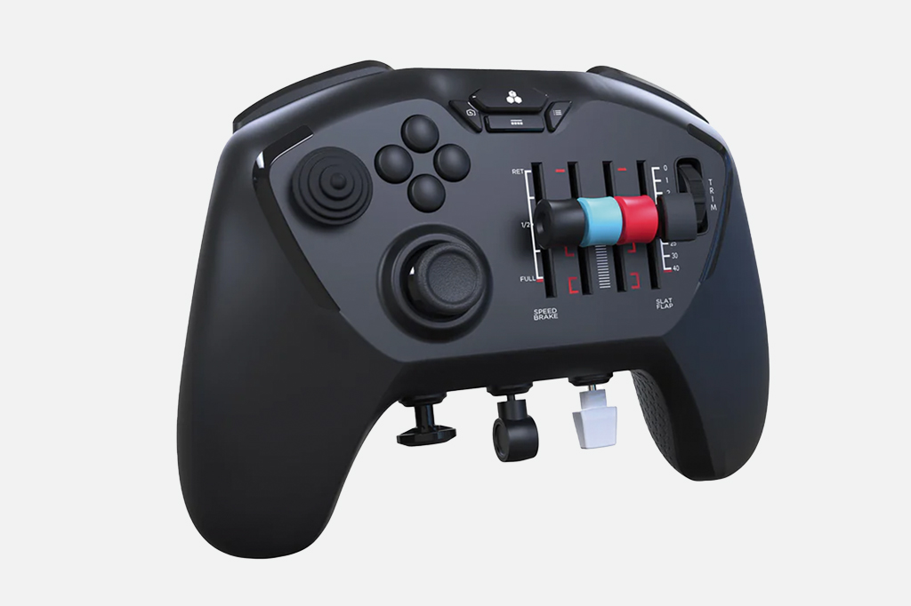 Imagem, em fundo branco, de um controle de v&iacute;deo game.