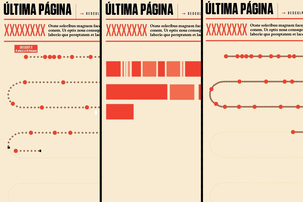 Montagem com tr&ecirc;s imagens mostrando etapas diferentes de montagem de gr&aacute;fico.