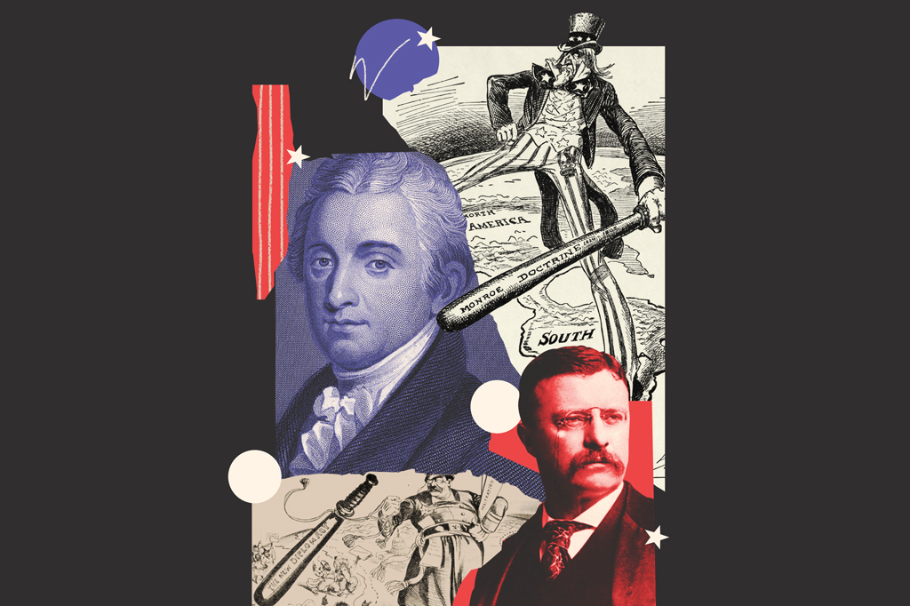 Colagem, em fundo preto,