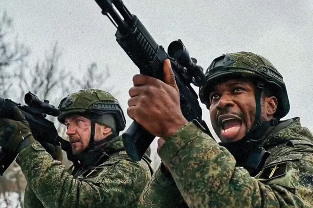 Imagem de dois soldados em a&ccedil;&atilde;o.