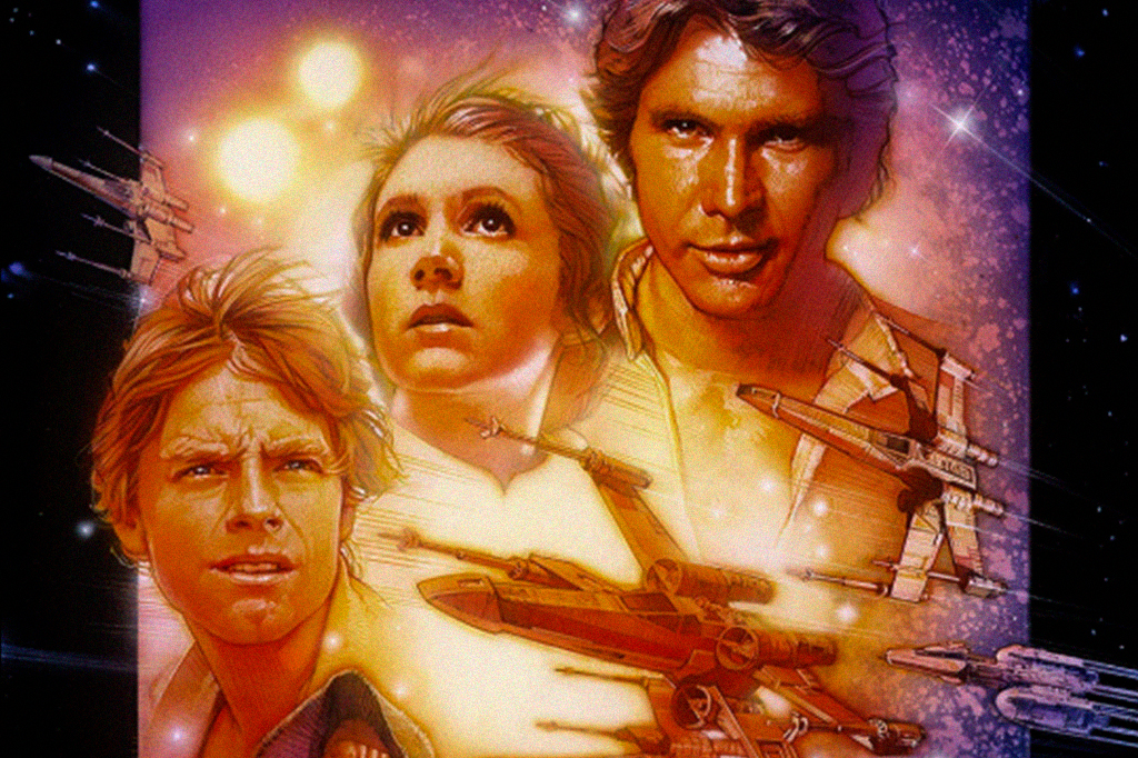 Poster do filme Star Wars ilustrado.